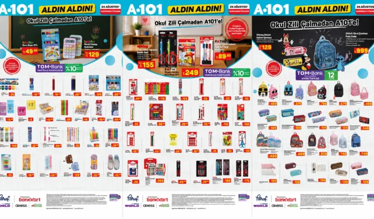 A101 Okul ve Kırtasiye İndirimleri Başladı: Aktüel Katalog Raflarda