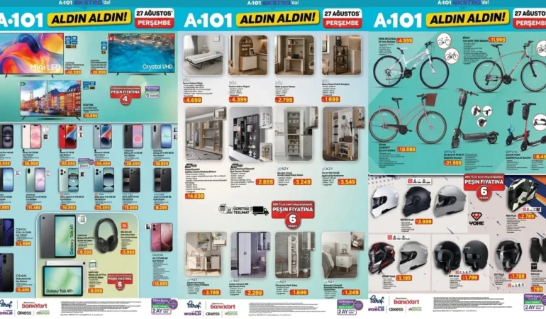 A101 Ekstra 27 Ağustos Kataloğu Yayınlandı: iPhone 16 Plus, Dyson Süpürge ve Stanley Termoslarda Dev Fırsat!