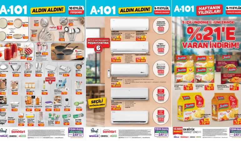 A101 Aldın Aldın ve Haftanın Yıldızları Kataloğu Yayınlandı: 5-11 Eylül 2026 İndirim Listesi